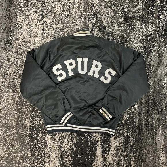 (LG)Vintage Chalk line Spurs satin jacket - Picture 1 of 2